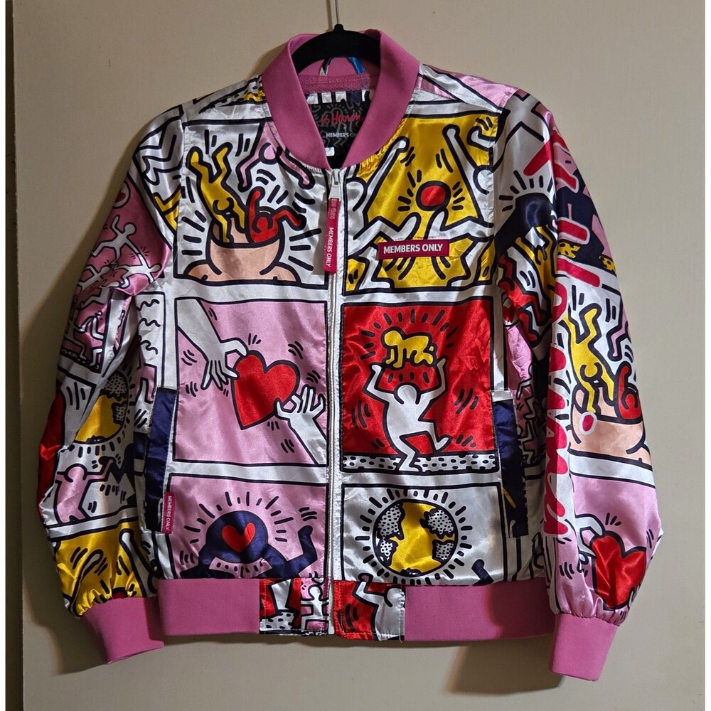 Members Only x Keith Haring Tokyo Pops Women's S Multicolor Bomber Zip
